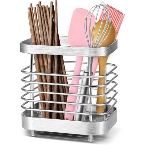 Escurridor de cubiertos de acero inoxidable, resistente a la corrosión, soporte para utensilios de cocina - 2 piezas