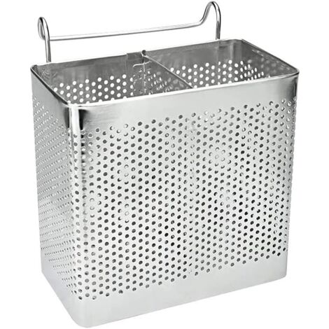 Escurridor de cubiertos de cocina Crediri, cesta para cubiertos, soporte para cubiertos, organizador de fregadero de acero inoxidable para guardar y cocinar utensilios, cuchara, tenedor