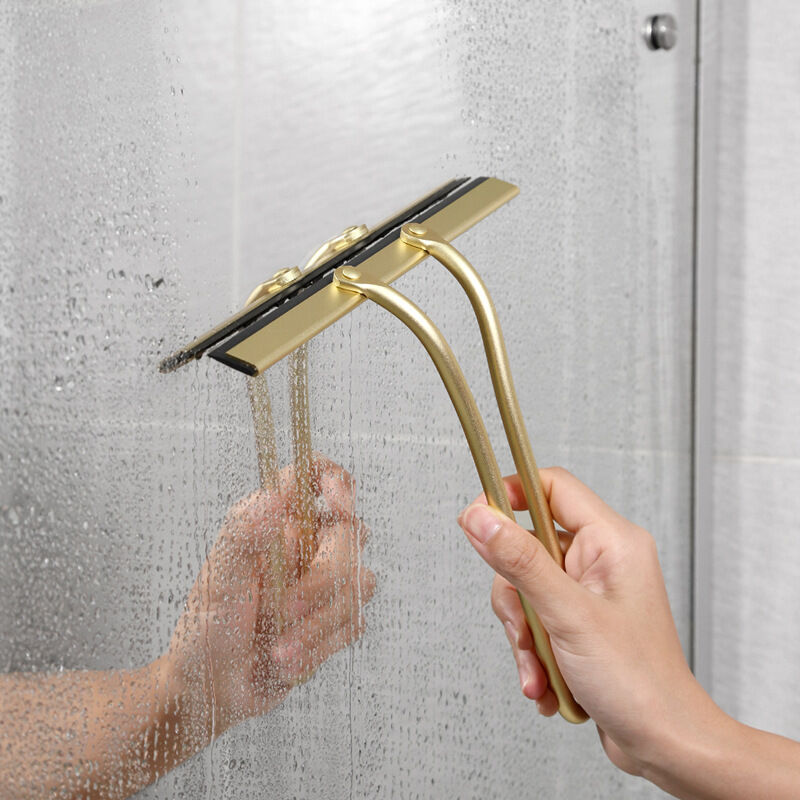 

Escurridor de ducha de vidrio Escurridor de ducha de acero inoxidable con soporte de pared Sin taladrar para baños, espejos, ventanas de automóviles