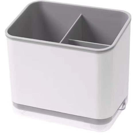 Escurridor de platos, soporte para tenedores y cucharas de tres compartimentos (1 pieza)