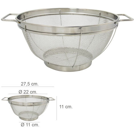 Escurridor Malla Acero Inoxidable Con Asas Ø 22 cm.