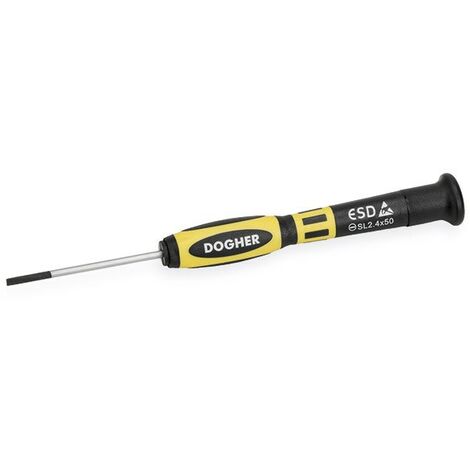 ESD CrMo Tournevis de précision à perte, mâchoire droite, 1,8 x 50 mm  DOGHER 390-018-050