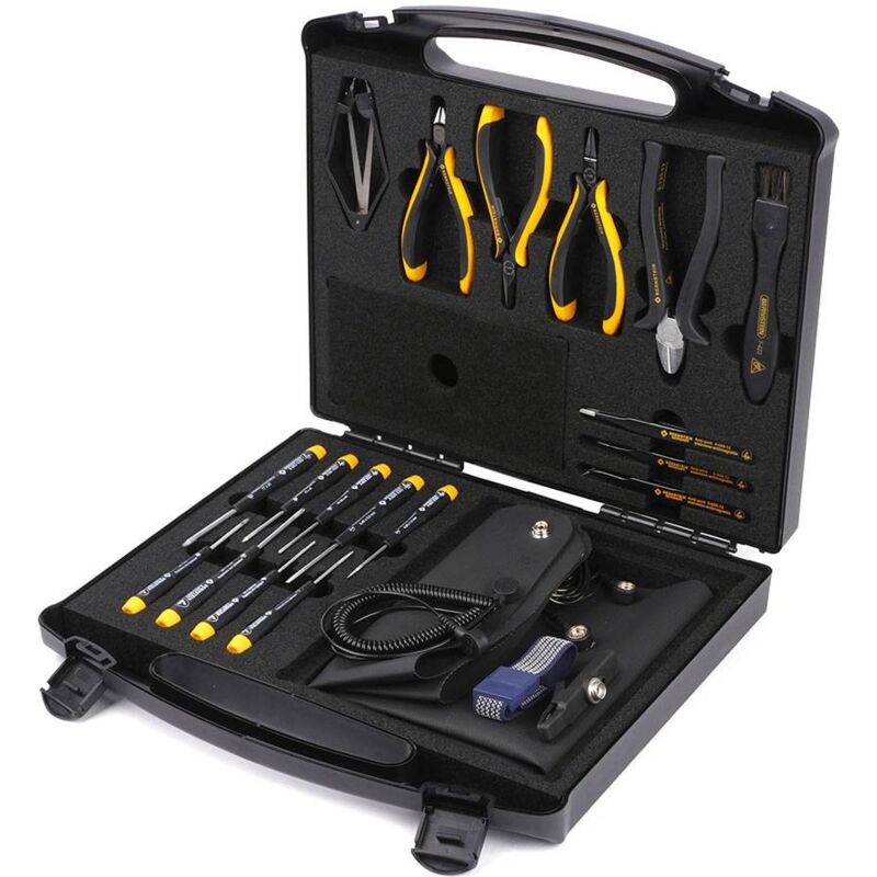 Bernstein Tools for Electronics 2280 Jeu d'outils ESD, pour professionnels en valise 18 pièces A063081