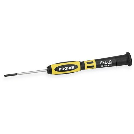 ESD Tournevis à perte de précision CrMo, PH000x50 mm DOGHER 391-PH000-050