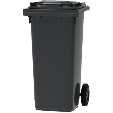 ESE France Bac Roulant - Conteneur Poubelle à déchets 2 roues - 120L - Robuste et Économique - 100% Recyclé - Gris - Fabriqué en France
