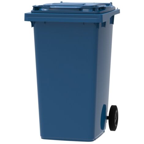 ESE France Conteneur Poubelle à déchets 2 roues - 240L - Robuste et Économique - 100% Recyclé - Bleu - Fabriqué en France