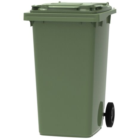 ESE France Conteneur Poubelle à déchets 2 roues - 240L - Robuste et Économique - 100% Recyclé - Vert - Fabriqué en France