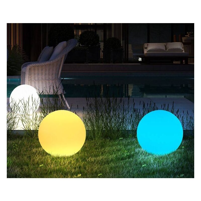 

Esfera luminosa LED RGBW RESINA BLANCA, 25CM. 1W, IP65, Recargable