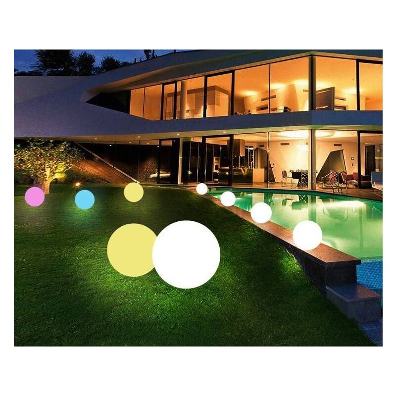 

Esfera luminosa LED RGBW RESINA BLANCA, 50CM. 2.4W, IP65, Recargable