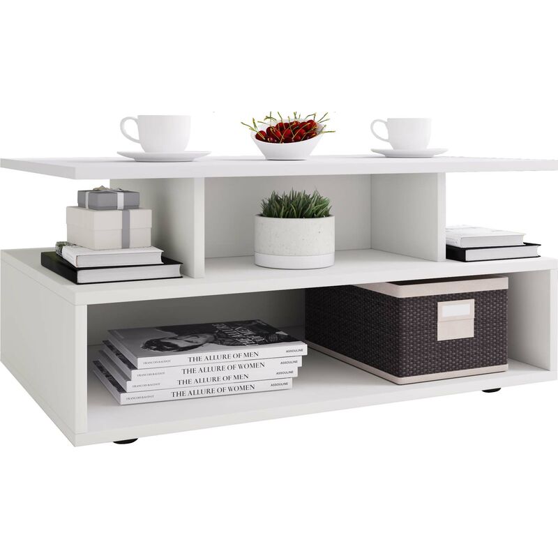 Esila table basse 4 tablettes blanc.