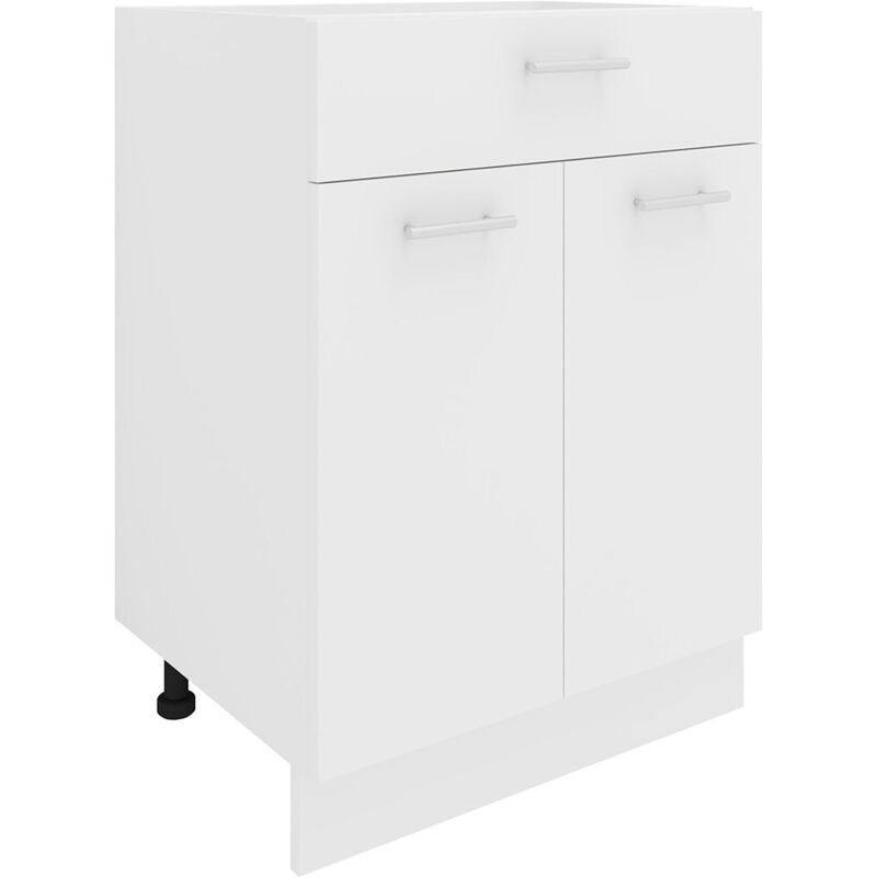 Ebuy24 - Esilo Küchenunterschrank 60 Cm 2 Türen, 1 Schublade Weiß.