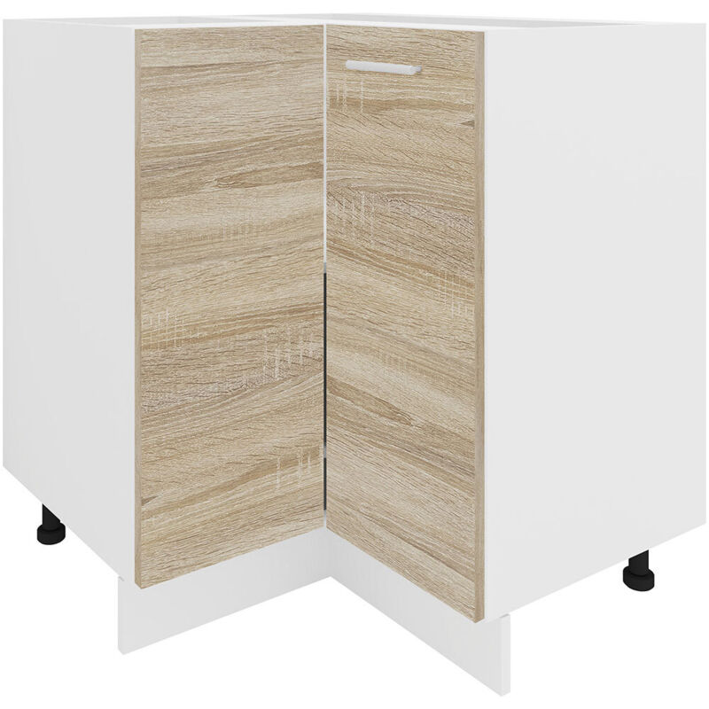Ebuy24 - Esilo Küchenunterschrank , Eckschrank Weiß, Eiche Dekor.