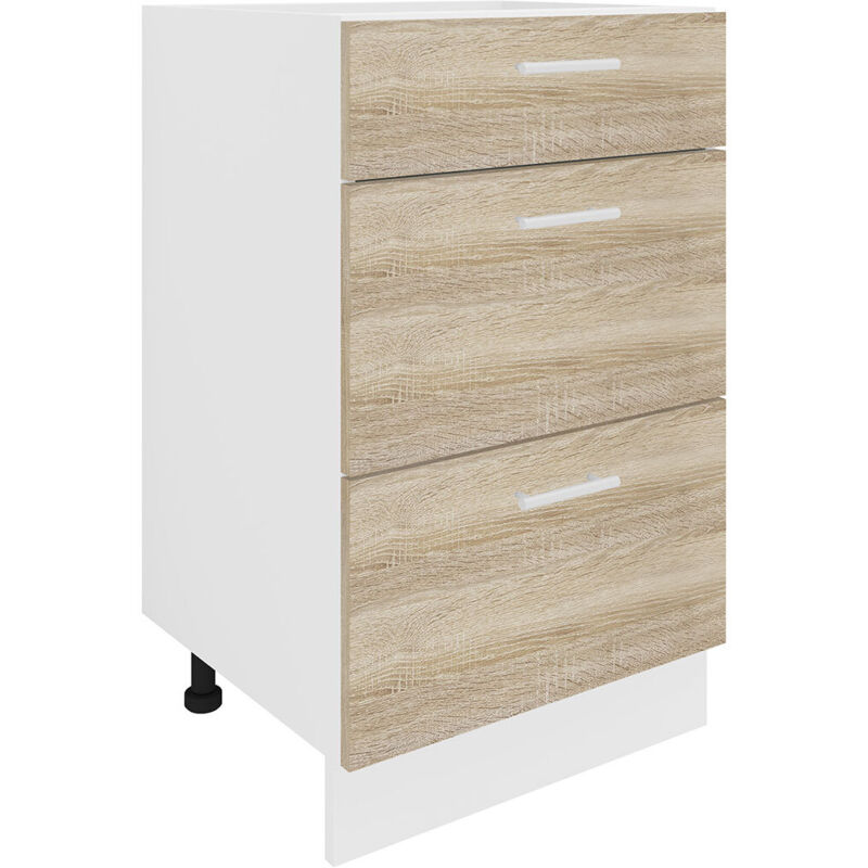 Mobilier de cuisine submergé Esilo h. 82 x l. 50 x p. 46 cm Blanc/Sonoma Eiche