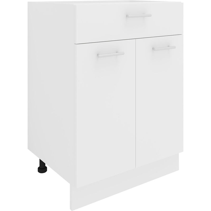 Ebuy24 - Esilo meuble bas de cuisine 60 cm 2 portes, 1 tiroir blanc.