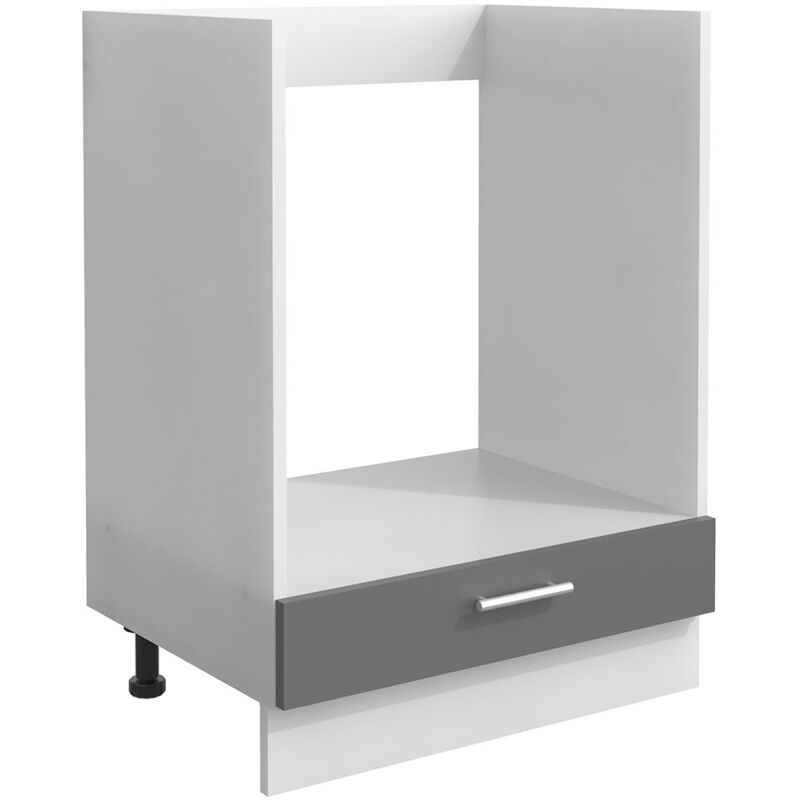 Esilo meuble bas de cuisine 60 cm pour four 1 porte blanc, gris.
