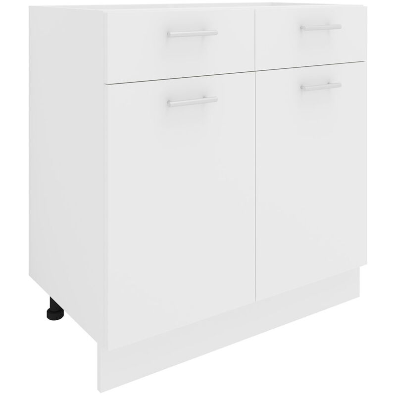 Ebuy24 - Esilo meuble bas de cuisine 80 cm 2 portes, 1 tiroir blanc.