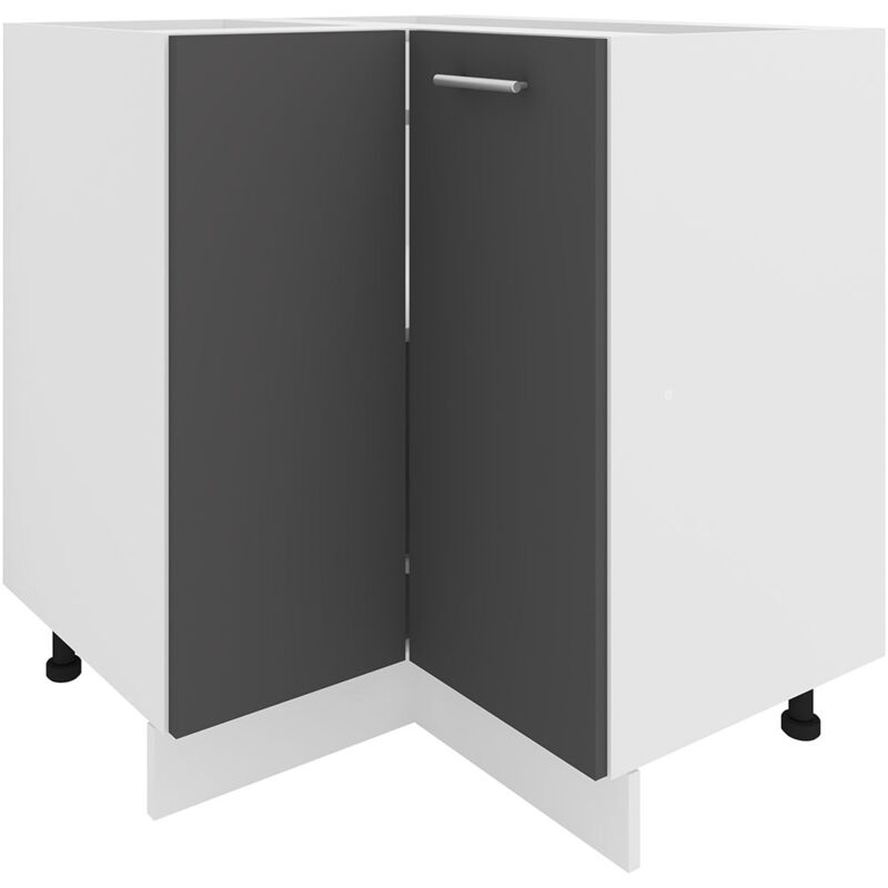 Ebuy24 - Esilo meuble bas de cuisine, armoire d'angle blanc, gris.