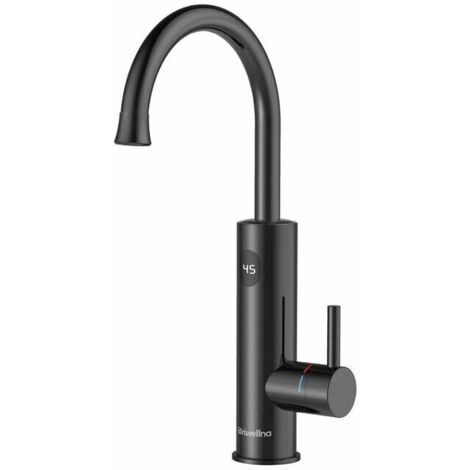 Esip – Mitigeur de cuisine noir avec chauffe-eau instantané 3000W – Affichage LED température – Rotation 360° – Système de sécurité IPX4