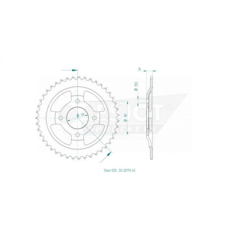 Esjot - Couronne - 520 - 43 dents