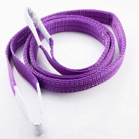 Eslinga de 1 tonelada y 1 m, correa de elevación, eslinga plana de poliéster tejido, para levantar mercancías o vehículos, tirar de cargas pesadas, color morado