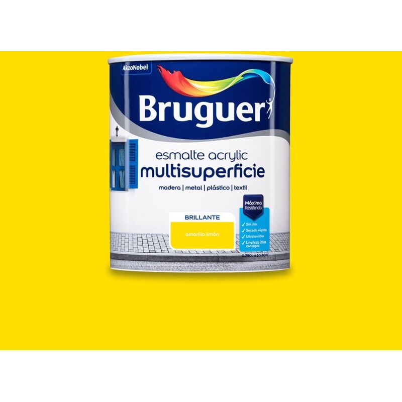 Mail Acrylique Multi-Surfaces Jaune Citron Vif 0,750L 5057541 Bruguer
