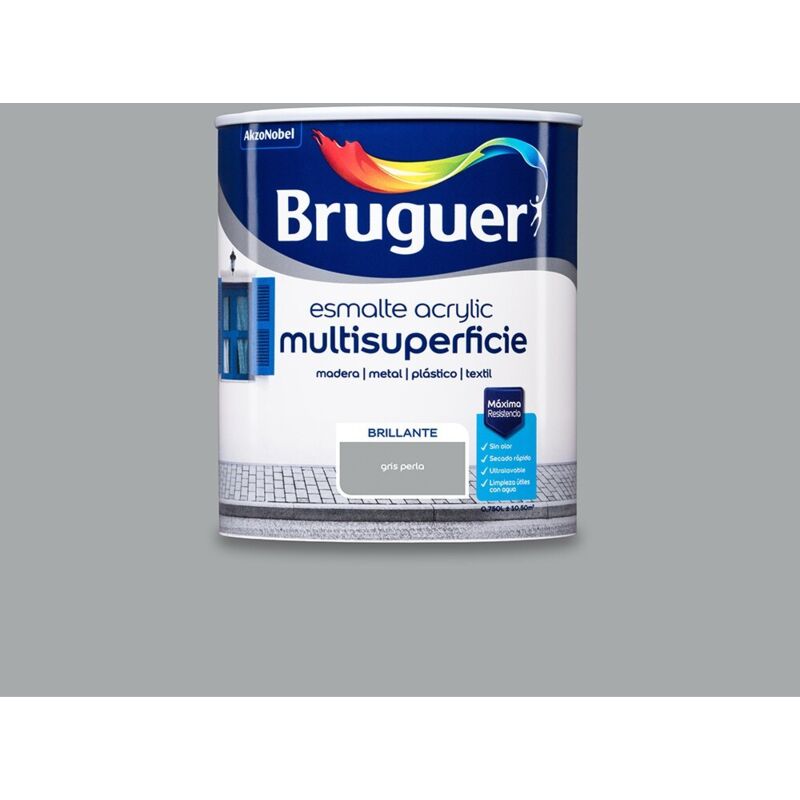 Émail Acrylique Multisurface Brillant Gris Perle 0,750L 5057471 BRUGUER
