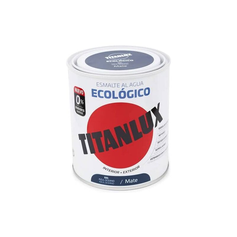 

Titanlux - Esmalte Agua Ecologico Mate 750 ml Azul oceano