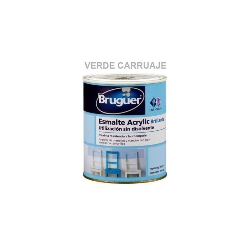 

Esmalte Acrilico Brillante 250 Ml Verde Carruaje Interior/Exterior Sin Olor Bruguer