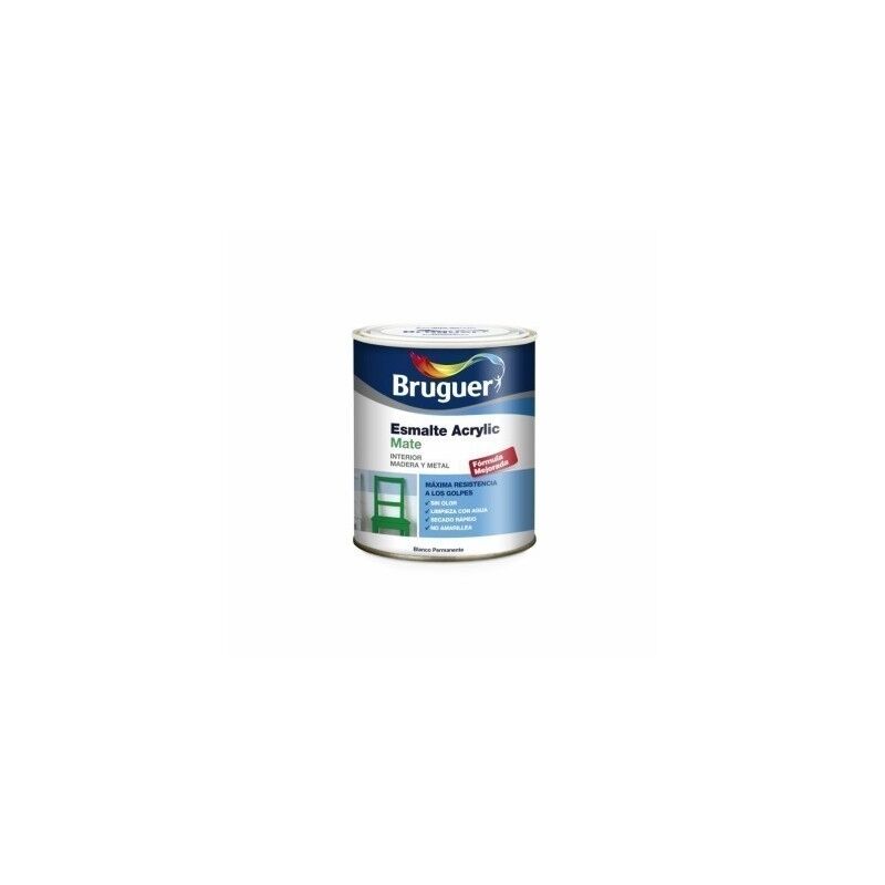 

Esmalte Acril Mate 250 Ml Blanco/Permanente Interior/Exterior Sin Olor Bruguer