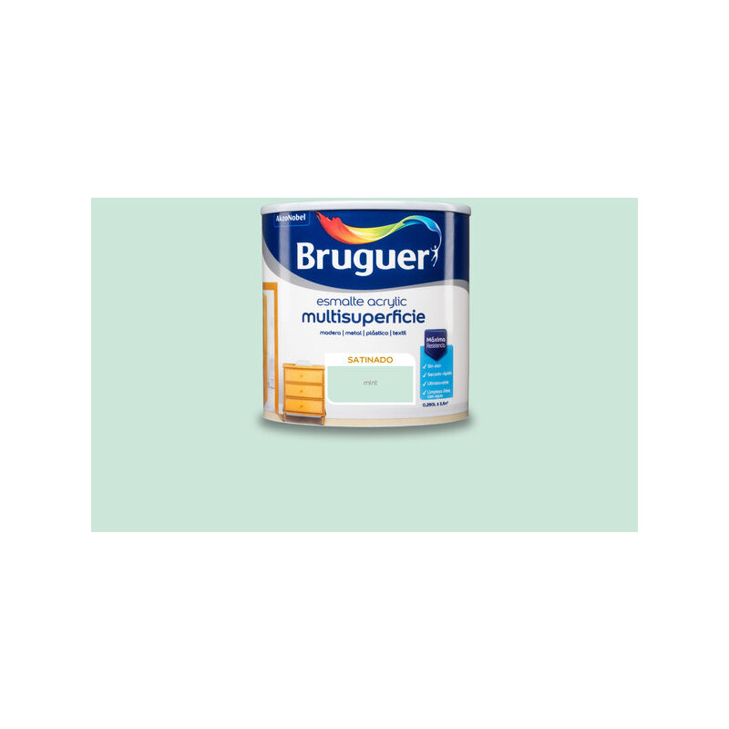 Bruguer - Acrylic Multisuperficie Esmalte al agua Satinado Mint 250 ml