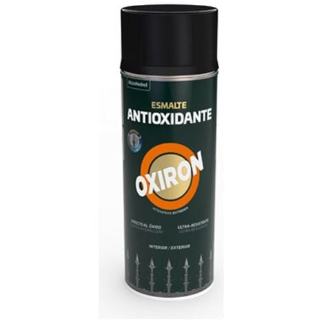 AKZO NOBEL ESMALTE ANTIOXIDANTE SPRAY OXIRON LISO SATINADO 400 ML NEGRO