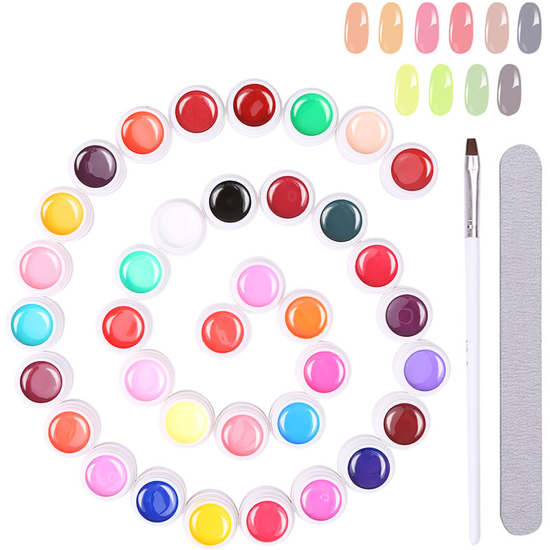 

Esmalte de unas de 36 colores, juego de pigmentos para decoracion de unas, pigmento de unas, juego de Gel UV, esmalte, gel de extension de pegamento