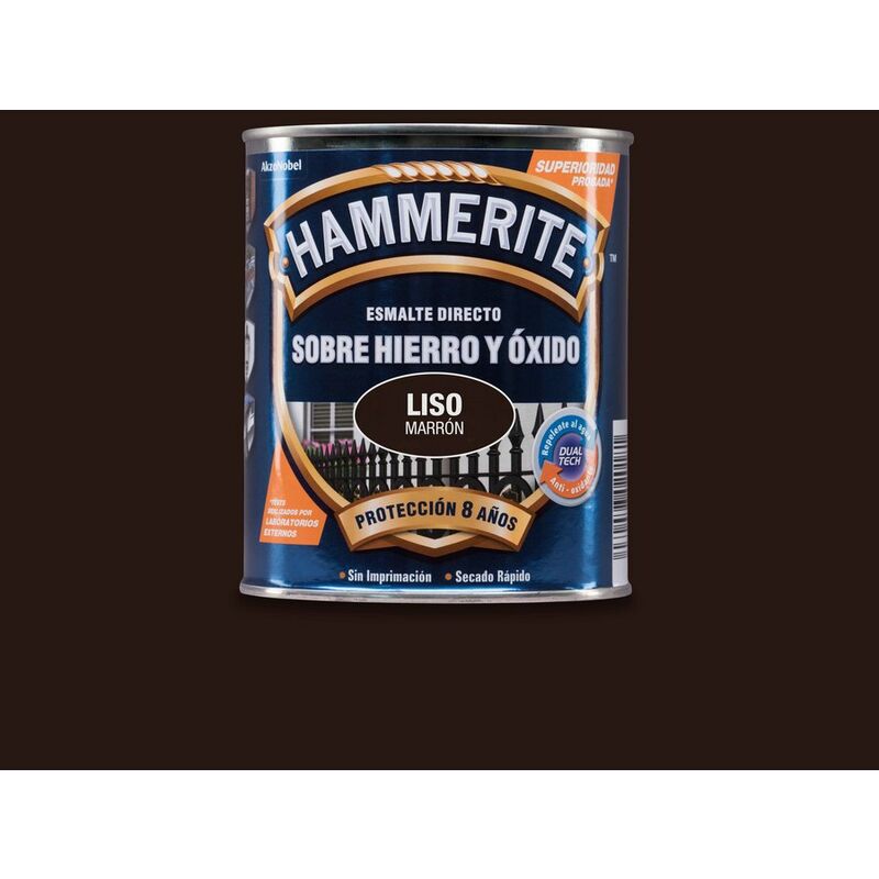 

Esmalte directo sobre hierro y óxido Liso Marrón 750ml - Hammerite