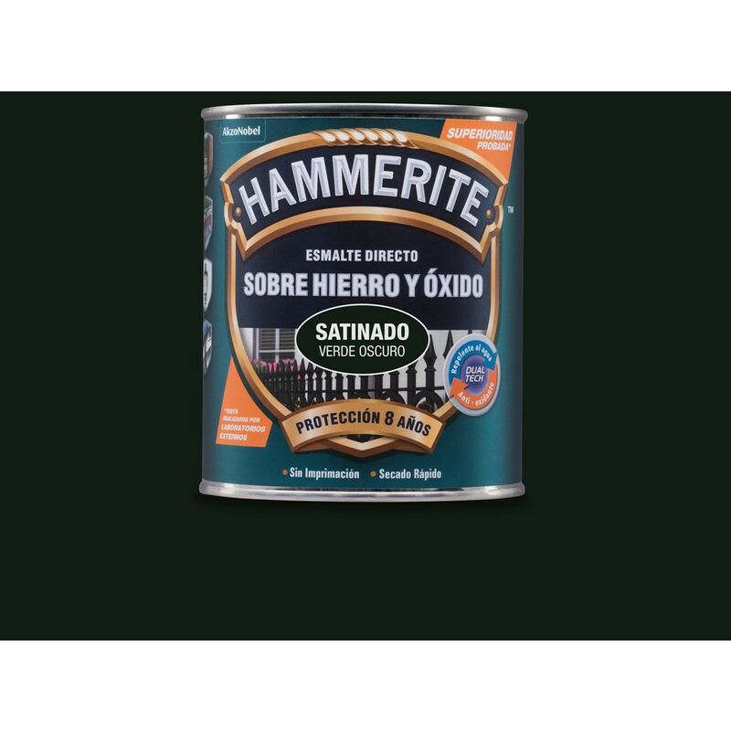 

Esmalte directo sobre hierro y óxido Satinado Verde Oscuro 250ml - Hammerite