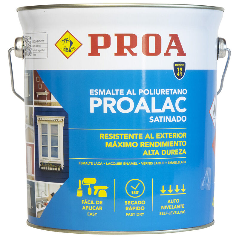 

Esmalte Laca para madera secado rápido Proalac, Blanco 4lts