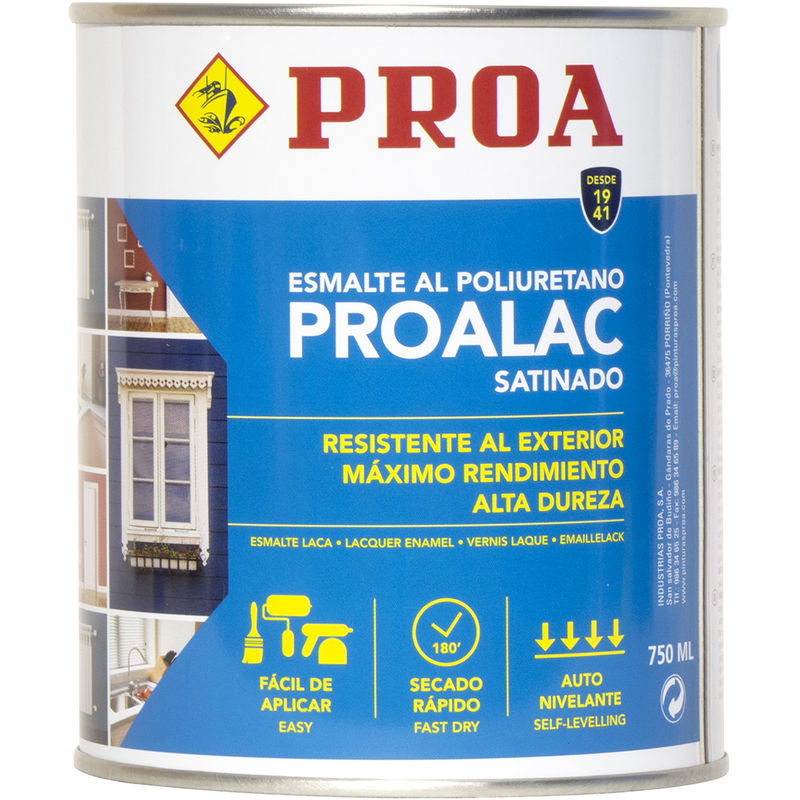 

Esmalte Laca para madera secado rápido Proalac, Amarillo RAL 1023 0.75lts