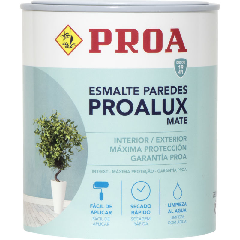 

Esmalte paredes al agua PROALUX mate PROA, Blanco 0.75lts