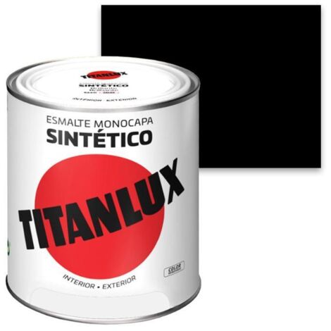 Esmalte Sintético Monocapa Negro Mate 750ml Titanlux