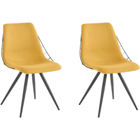 Esme-Chaise de salle à manger de couleur moutarde Lot de 2