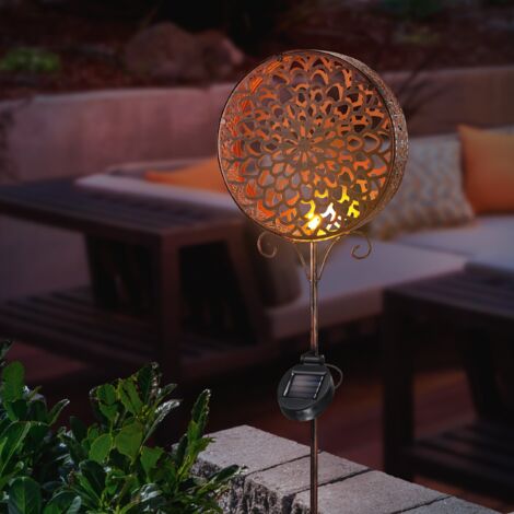 esotec Kupferfarbener Solar Gartenstecker Ornament IP44 outdoor 102367