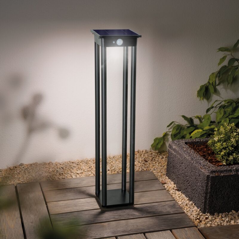 Solar Borne d'éclairage Meduno 66cm avec capteur noir résistant aux intempéries IP44 102758 - Esotec