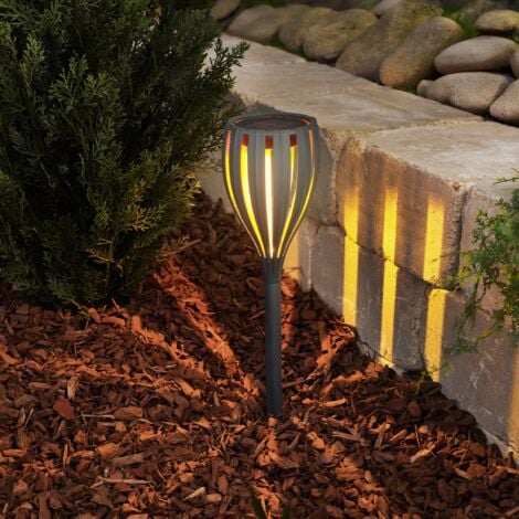 esotec Solar Gartenfackel MALABO Solarfackel Steckleuchte schwarz outdoor 102781