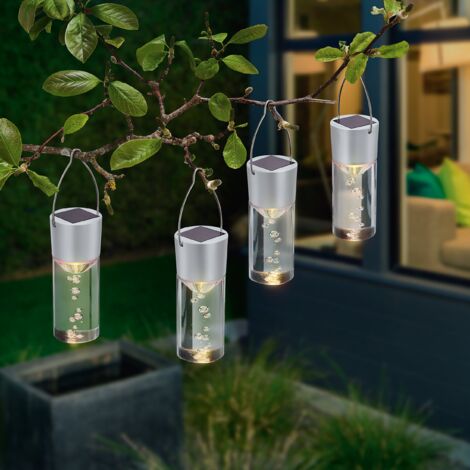 esotec Solar Hängeleuchten Acryl Bubbles 4er-Set Smart Sticks wetterfest 102117