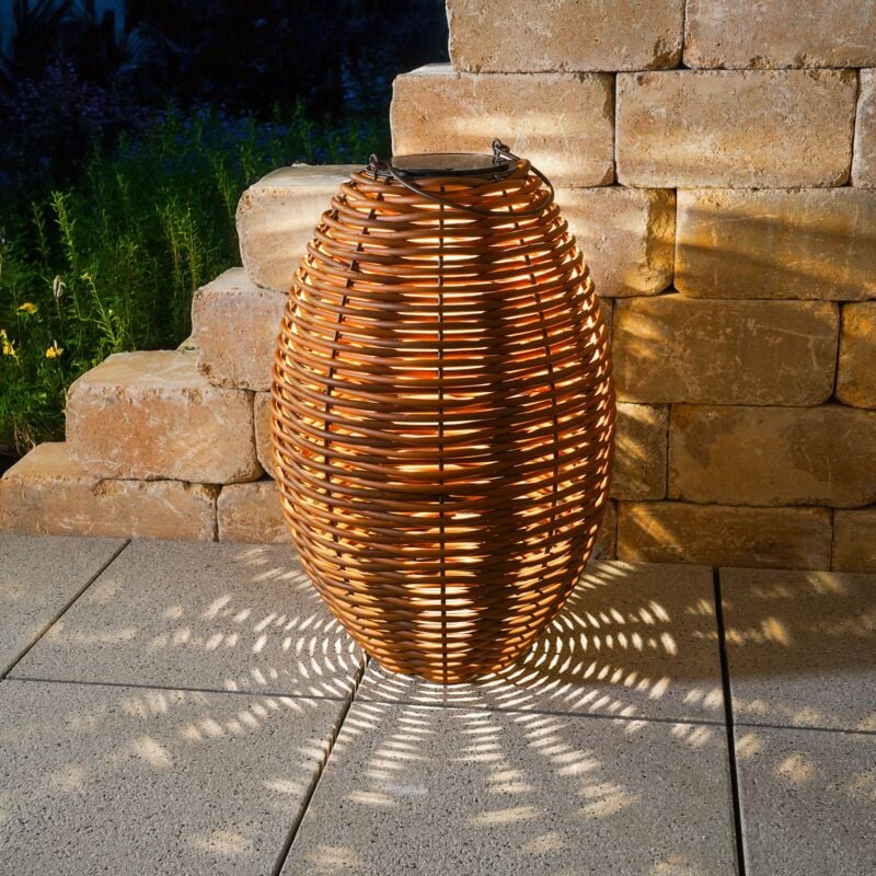 esotec Solar Lampe en rotin Victoria 60, USB, fonction CCT, poly rotin, 102279