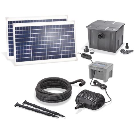 esotec Solar Premium Teichfilter-Set 70/2800 Akku Solarmodul Komplettset 101091