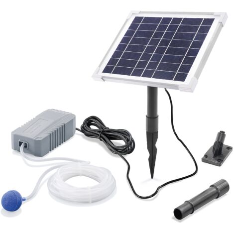 esotec Solar Teichbelüfter-Set 6/130 mit LiFePO4 Akku-Speicher Luftpumpe 101848