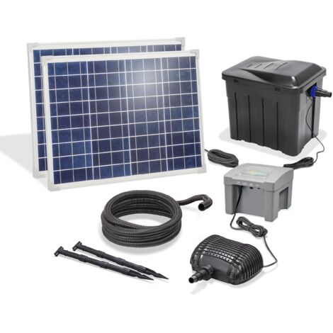 esotec Solar Teichfilter mit UV-Lampe 1900/100 Komplett-Set Teichpumpe 101072