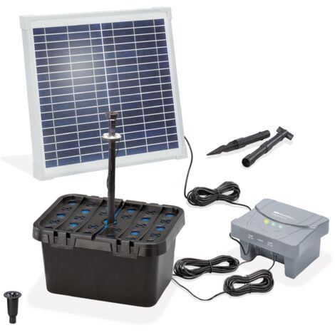 esotec Solar Teichfilter-Set Profi 15/550 LED LIFEPO4 Akku Filterpumpe 100952