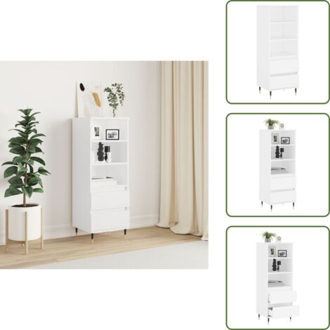 Espace de rangement - vidaXL Buffet haut Blanc 40x36x110 cm Bois d'ingénierie - Buffet industriel