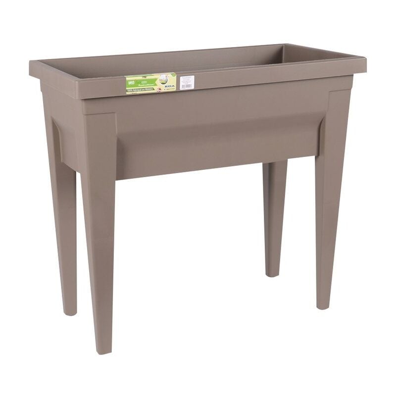Espace potager avec table City Veg+Table - 73 x 38,5 x h 68 cm - 57 l - Taupe - EDA